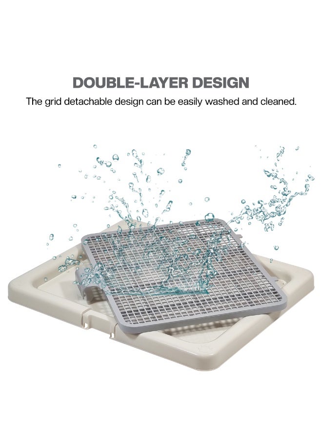 NNC PETS Dog toilet tray with Removable grid and Anti-slip base, Leak-resistant puppy potty training pad holder for Puppies & Small dogs, Suitable for Indoor/Outdoor use, 55 cm (GREY) - Image 4