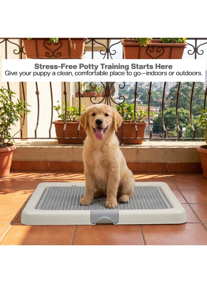 NNC PETS Dog toilet tray with Removable grid and Anti-slip base, Leak-resistant puppy potty training pad holder for Puppies & Small dogs, Suitable for Indoor/Outdoor use, 55 cm (GREY) - Image 5