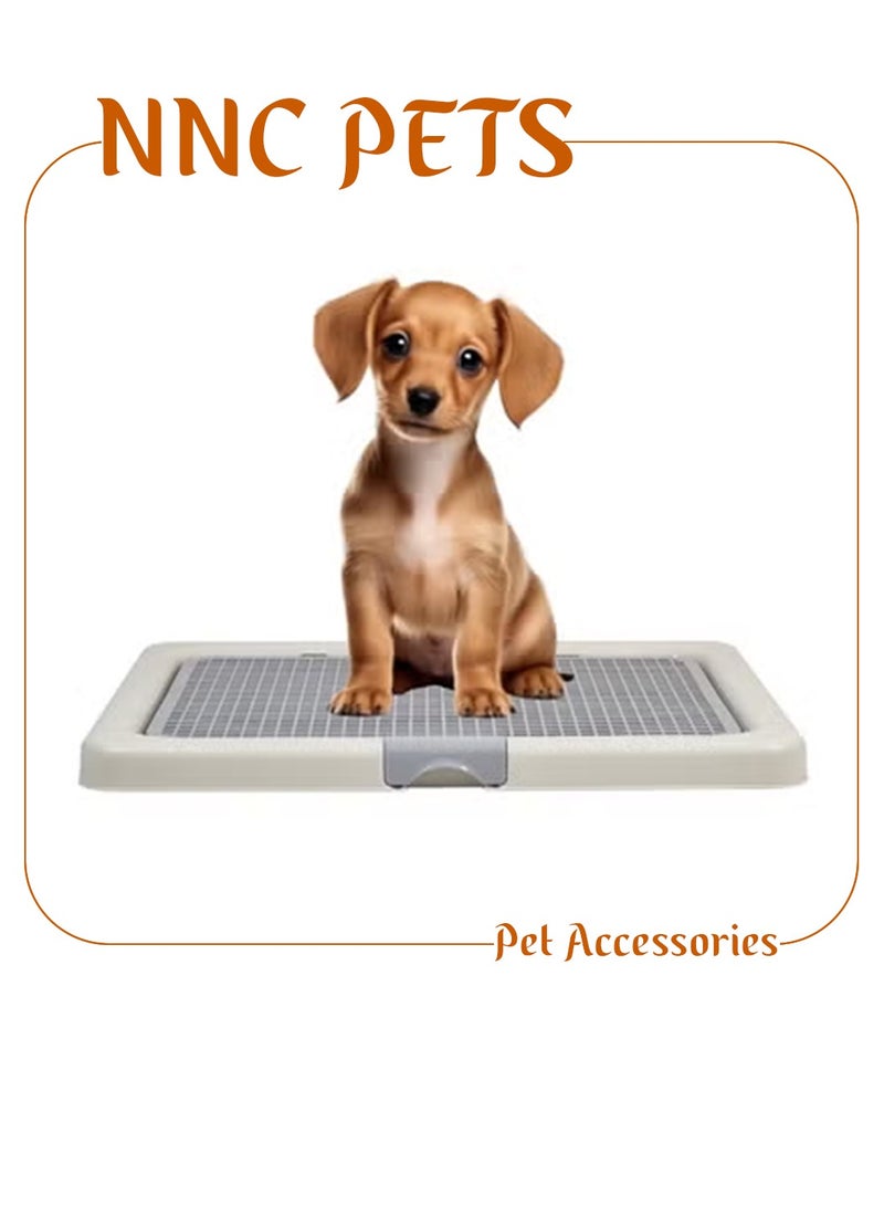 NNC PETS Dog toilet tray with Removable grid and Anti-slip base, Leak-resistant puppy potty training pad holder for Puppies & Small dogs, Suitable for Indoor/Outdoor use, 55 cm (GREY) - Image 1