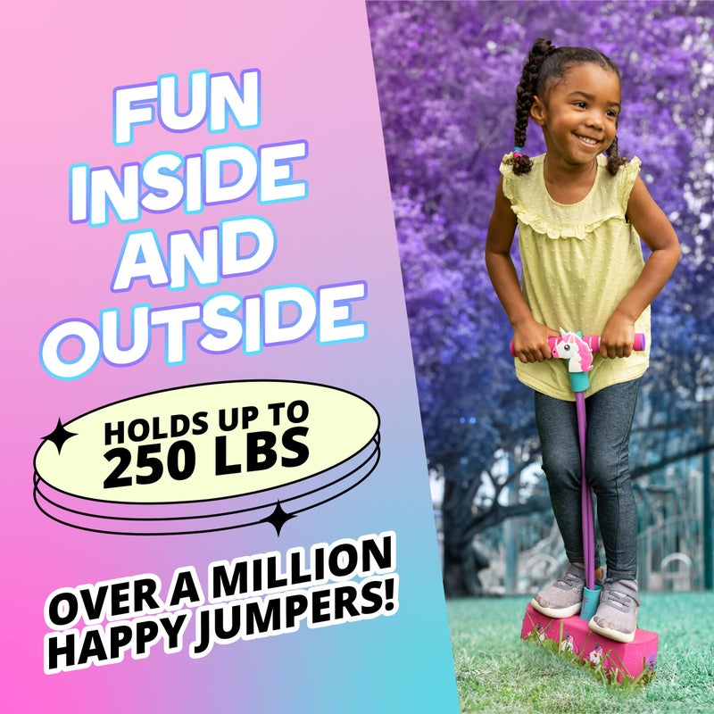 Flybar My First Foam Pogo Jumper for Kids Fun and Safe Pogo Stick for Toddlers, Durable Foam and Bungee Jumper for Ages 3 and up, Supports up to 250lbs (Unicorn) - Image 5