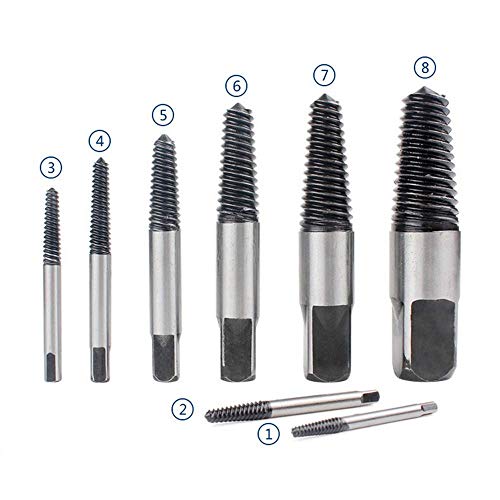 PANOVOS (8pcs) Pipe Screw Extractor Set,Damaged Screw Broken Bolt Water Pipe Remover Set - Image 2