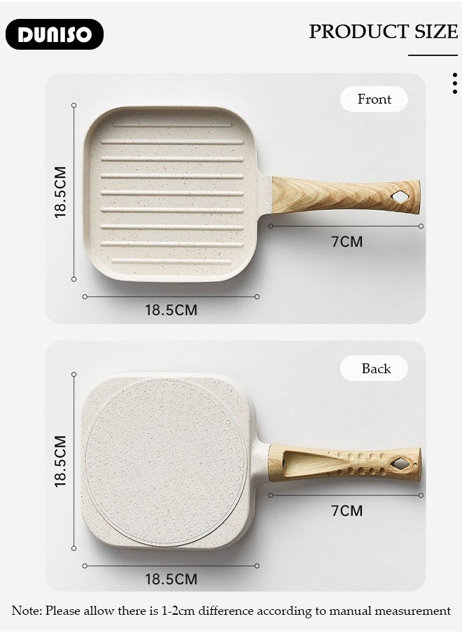 DUNISO - Griddle Steak Pan,Non-Stick Pan Frying Pan for Kitchen,Omelette Pan,Egg Roll Frying Pan,Baking Cooking Tool Skillet Cookware with Gas Electric Furnace Induction Ceramic Stove Indoor Outdoor - Image 1