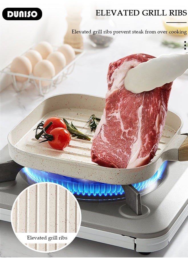 DUNISO - Griddle Steak Pan,Non-Stick Pan Frying Pan for Kitchen,Omelette Pan,Egg Roll Frying Pan,Baking Cooking Tool Skillet Cookware with Gas Electric Furnace Induction Ceramic Stove Indoor Outdoor - Image 1