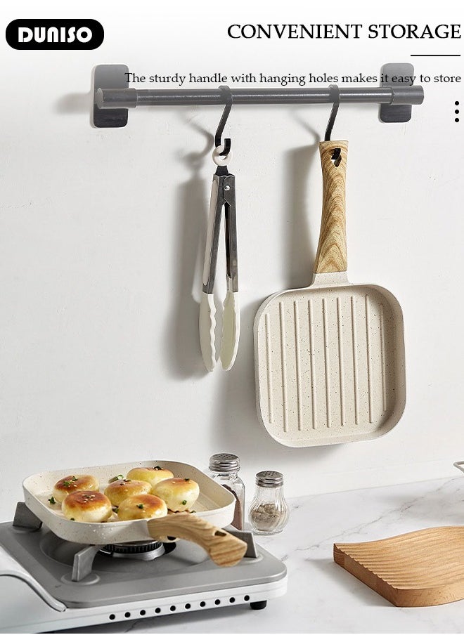DUNISO - Griddle Steak Pan,Non-Stick Pan Frying Pan for Kitchen,Omelette Pan,Egg Roll Frying Pan,Baking Cooking Tool Skillet Cookware with Gas Electric Furnace Induction Ceramic Stove Indoor Outdoor - Image 1