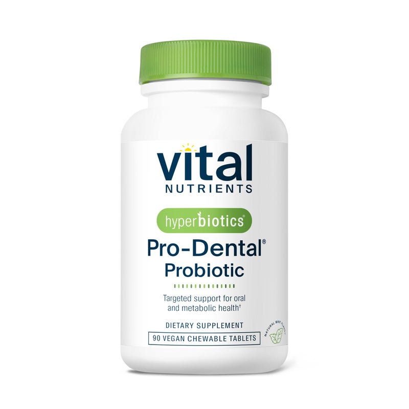 Hyperbiotics Vital Nutrients Pro Dental Probiotic Clinically Studied BLIS K12 and M18 Oral Probiotics for Bad Breath Treatment for Adults Oral Health for Teeth and Gums 90 Mint Tablets