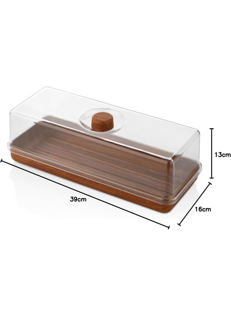 Evelin Toast Bread & Cake Serving Tray With Cover - Image 2