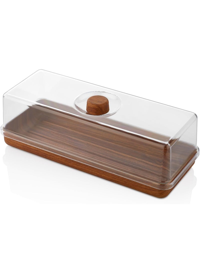 Evelin Toast Bread & Cake Serving Tray With Cover - Image 1