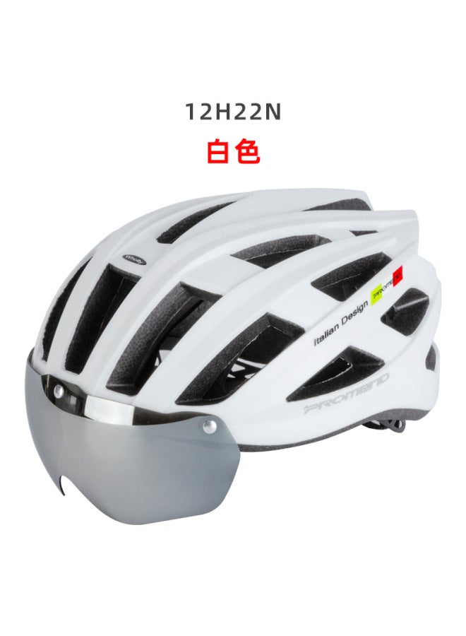 Matte White Bicycle Helmet Mountain Bike With Goggles Sports Outdoor Integrated Cycling Helmet Equipment