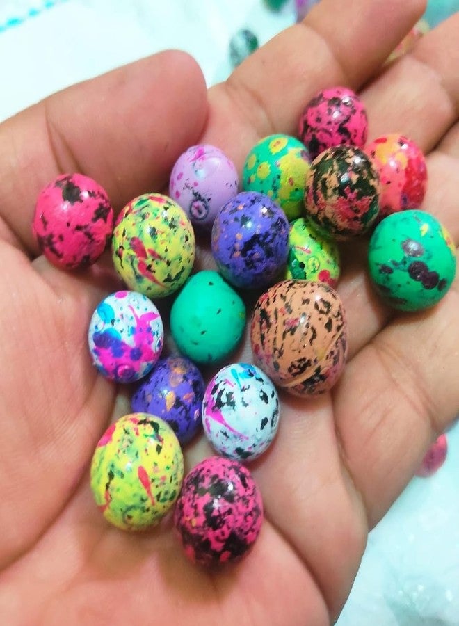 FULLFILLS Decorative Printed Round Marble Glass Pebbles, Multicolour, 500 GM 100 Pieces, for Aquarium, Fish Tank, Vase Fillers - Image 2