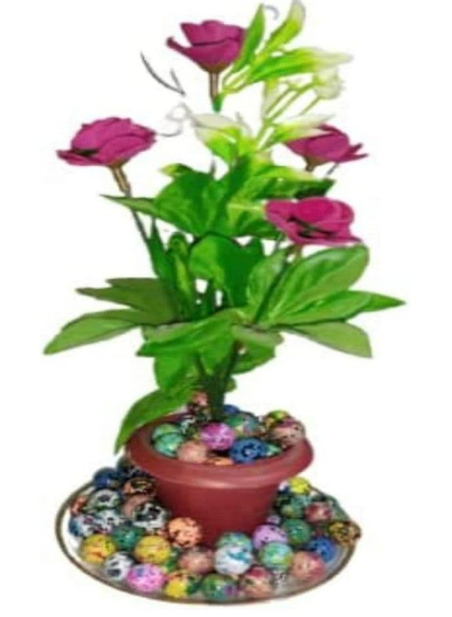 FULLFILLS Decorative Printed Round Marble Glass Pebbles, Multicolour, 500 GM 100 Pieces, for Aquarium, Fish Tank, Vase Fillers - Image 3