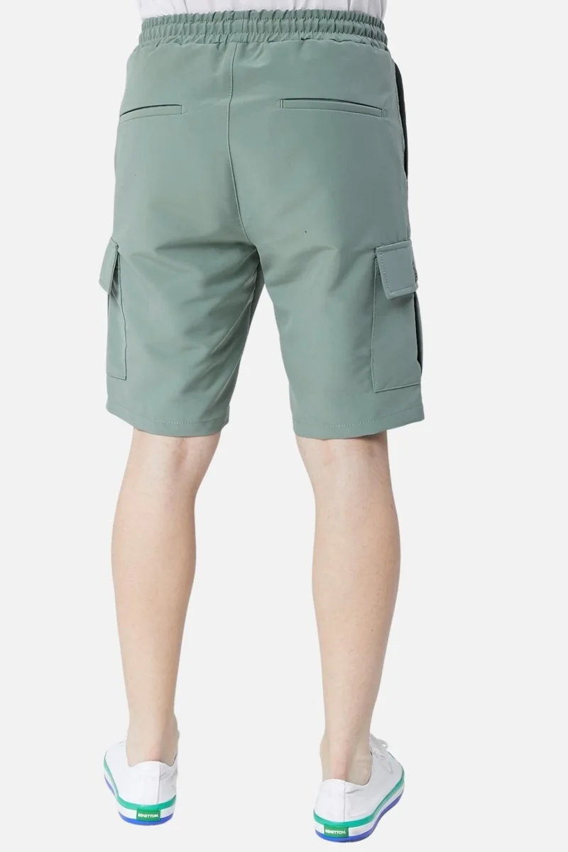 Cedy Denim Standard Fit Lace-Up Men's Shorts with Elastic Waist Cargo Pocket C360