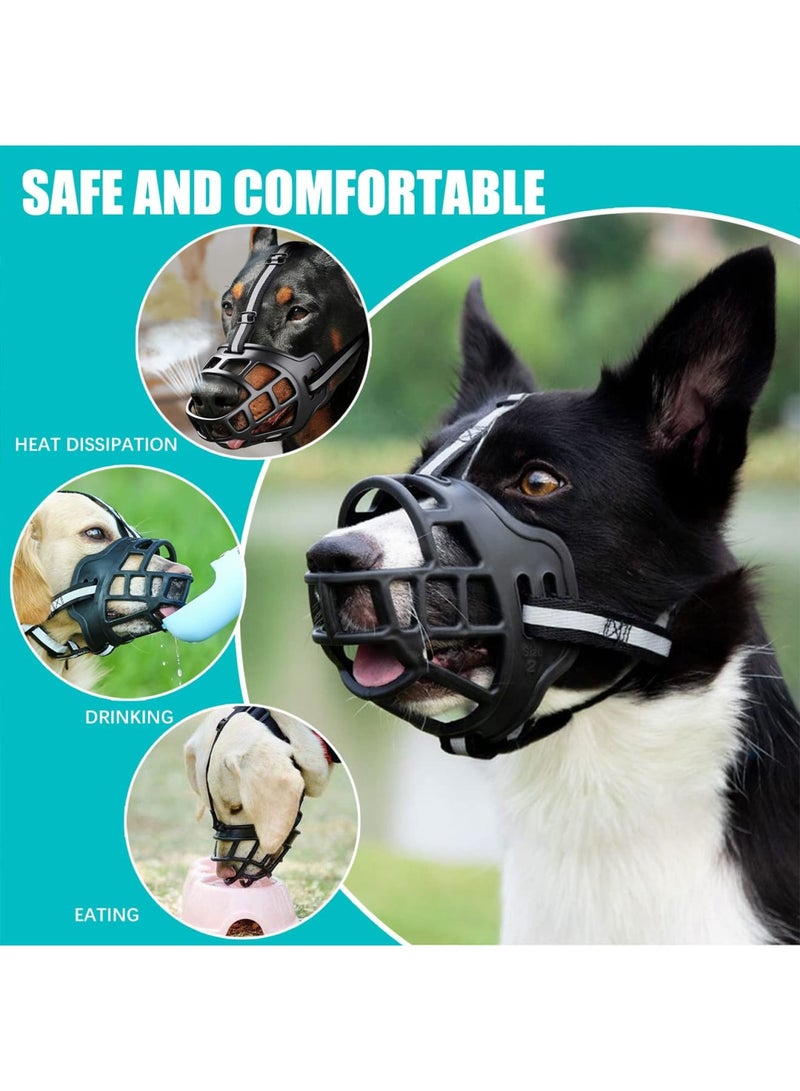 SYOSI Dog Muzzles, Breathable Basket Muzzles for Medium, Large Dogs, Adjustable Breathable Muzzle for Pet with Reflective Strip, Stop Biting, Barking and Chewing, Best for Aggressive Dogs (Medium, Black) - Image 5