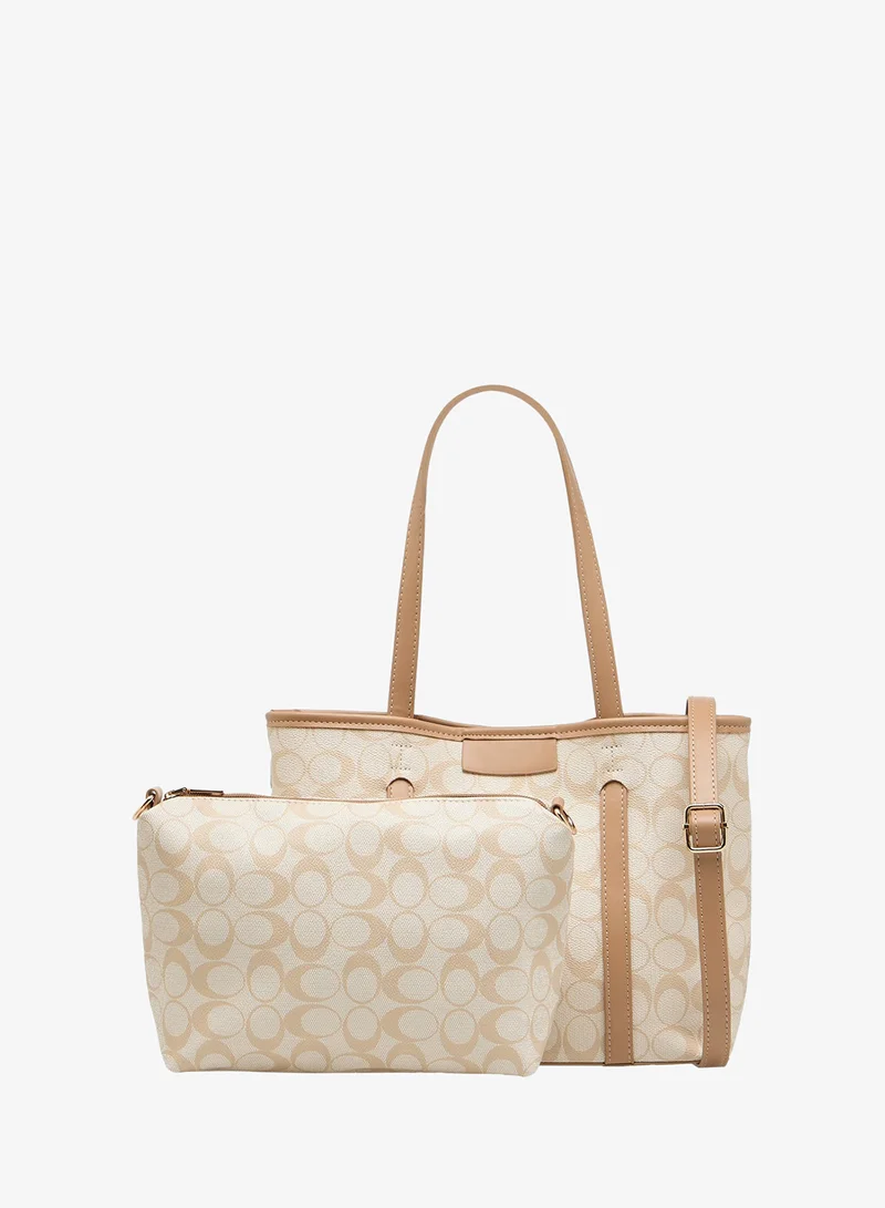 Adore Adore-Tmo-Shopper bag-W/Top handle-Beige-Q2-AW25