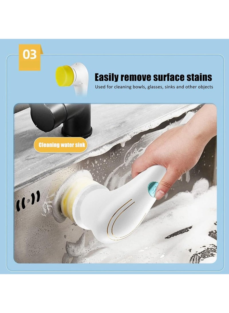 عام جهاز تنظيف دوار لاسلكي قابل لإعادة الشحن، فرشاة كهربائية لأدوات فرش النوافذ لحوض الاستحمام والبلاط والأرضيات - Image 2