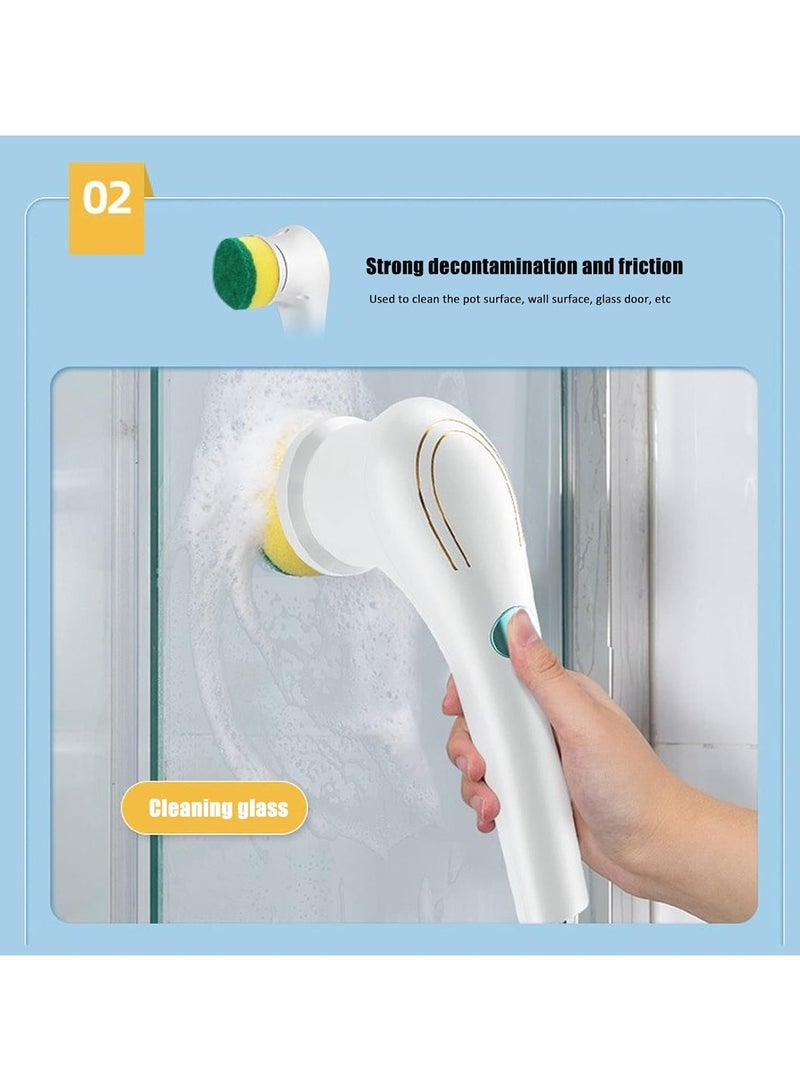 عام جهاز تنظيف دوار لاسلكي قابل لإعادة الشحن، فرشاة كهربائية لأدوات فرش النوافذ لحوض الاستحمام والبلاط والأرضيات - Image 3