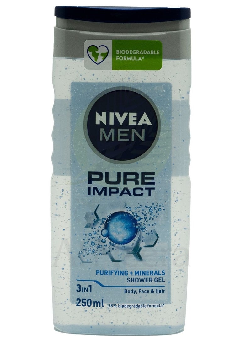 NIVEA MEN NIVEA MEN Pure Impact Shower Gel 3 in 1 250ml 