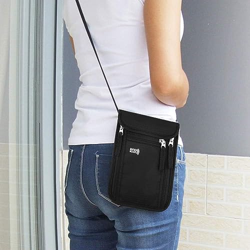 ketmart Fabric Travel Neck Wallet With Rfid Blocking Â“ Passport Holder Neck Pouch For Men And Women To Keep Documents Safe(Color_Black, 15 Cm, 2 Cm) - Image 3
