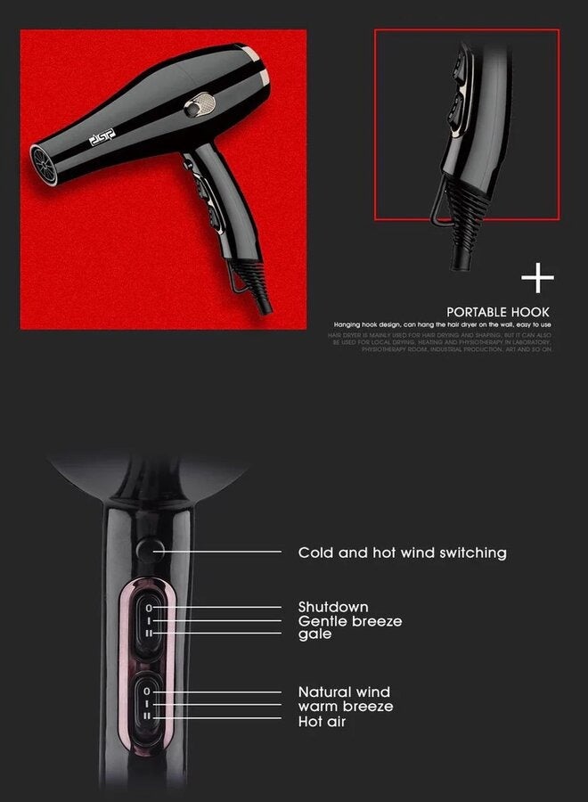 DSB 4in1 Hair Dryer - 5000W - Black - Image 3