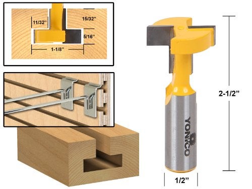 Yonico T Track T Slot Router Bit 1-1/8-Inch 1/2-Inch Shank 14189 - Image 2