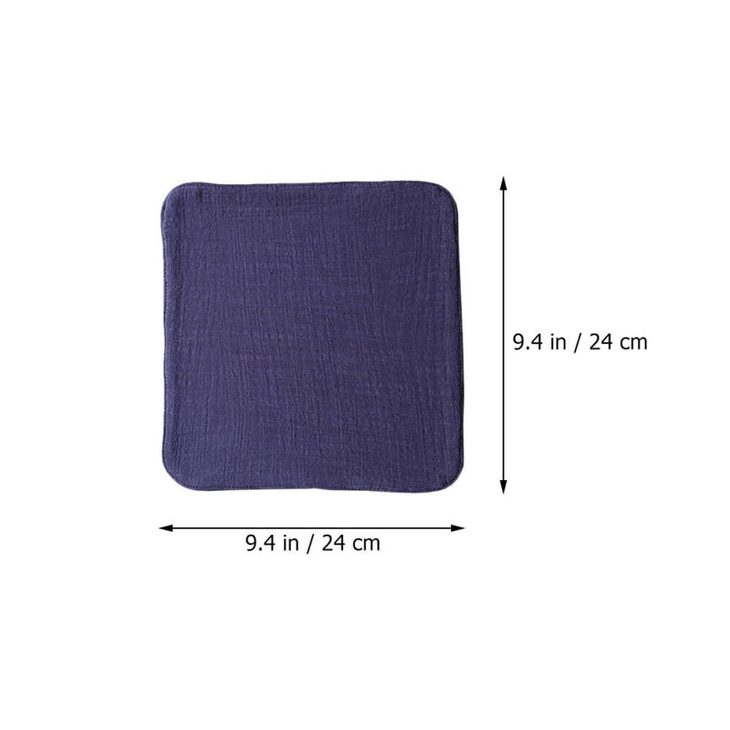 Blue Cotton Linen Kitchen Dish Cloths 2pc Set Thick Absorbent Tea Towels - Image 3