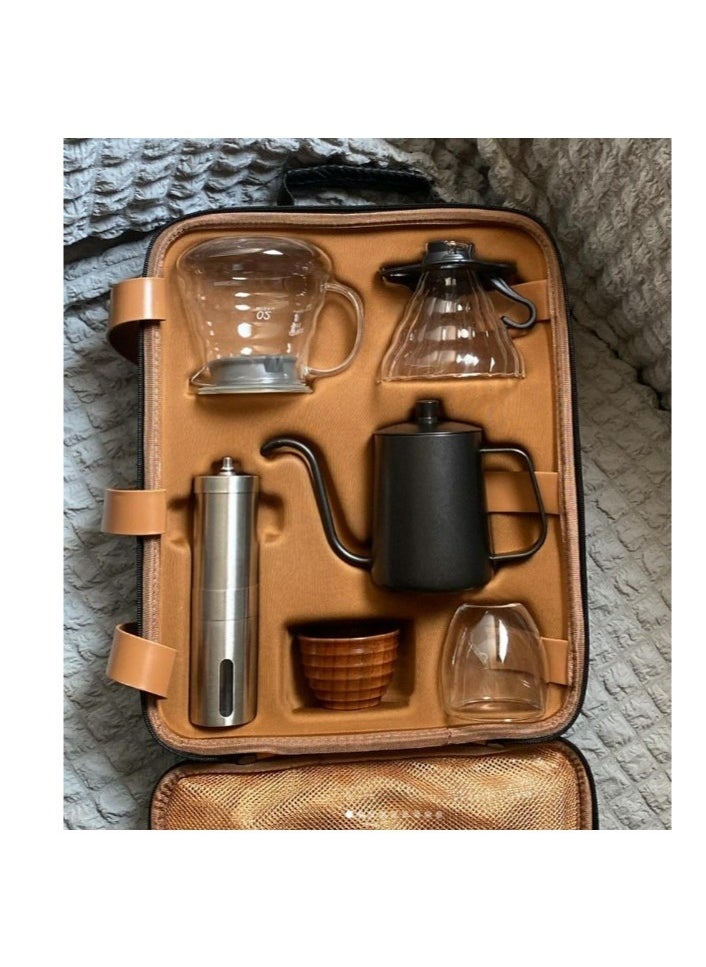 Drop - V60 drip coffee maker set It consists of a scale barista's kit glass server drip jug coffee filter coffee grinder drip funnel - Image 1