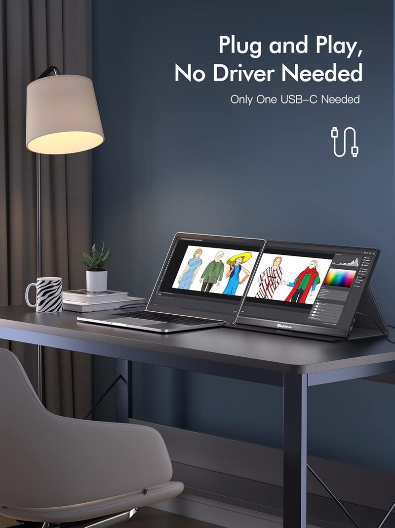 MAGICRAVEN 16.0" 1200P 60Hz Portable Dual Monitor, Slim Lightweight USB C HDMI Computer Display for Gaming, Travel, PC, Phone, PS5/4, Xbox, Switch - Image 3