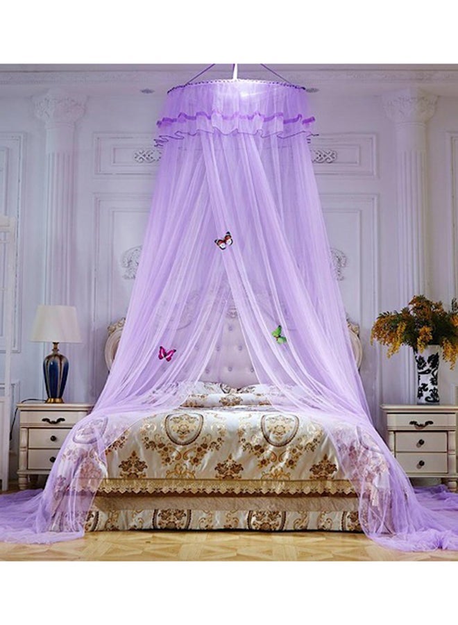 NIBEMINENT Round Dome Canopy Net Polyester Purple 0.65meter - Image 1