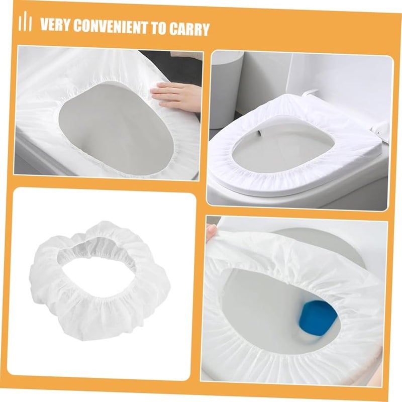 أغطية مقاعد المرحاض القابلة للتصرف 10 قطع مناسبة للسفر للمراحيض العامة والطائرات - Image 4