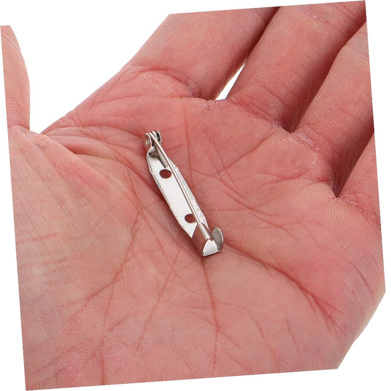 Silver Plated Metal Brooch Pin Backs 60pcs Locking Bar Design Jewelry Making DIY Crafts - Image 5
