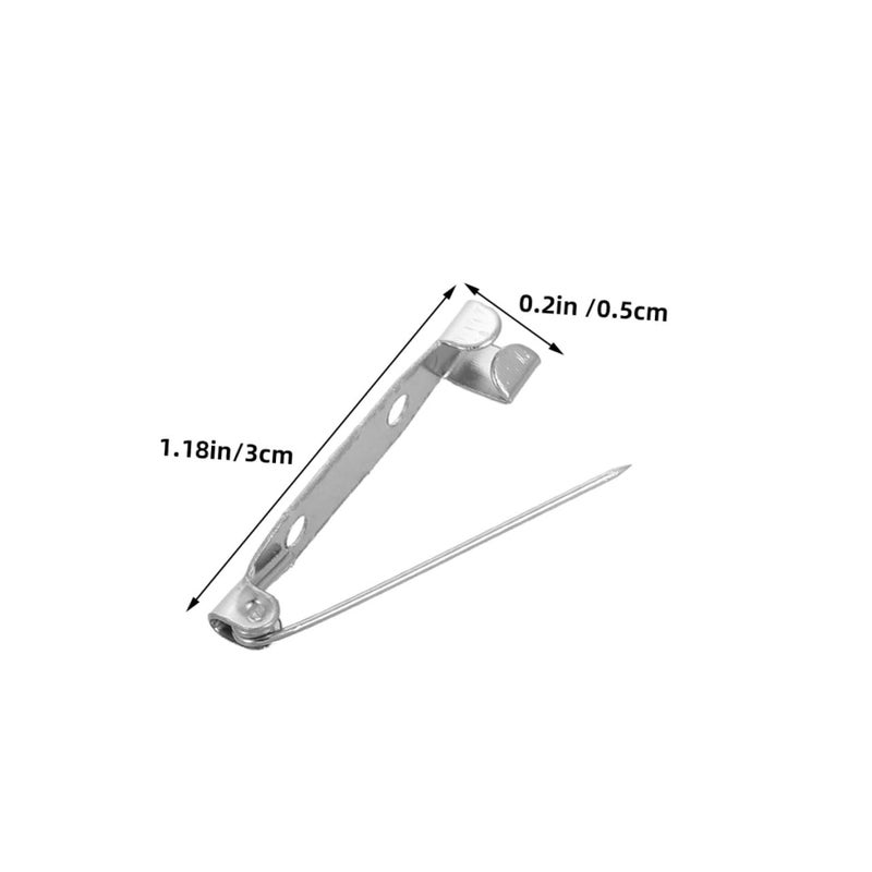 Silver Plated Metal Brooch Pin Backs 60pcs Locking Bar Design Jewelry Making DIY Crafts - Image 3