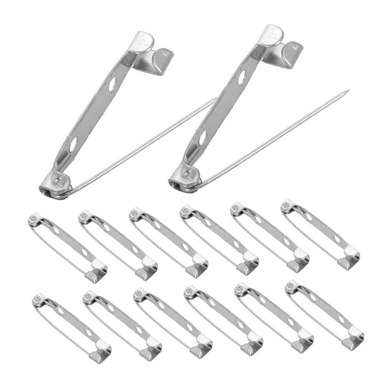 Silver Plated Metal Brooch Pin Backs 60pcs Locking Bar Design Jewelry Making DIY Crafts - Image 2