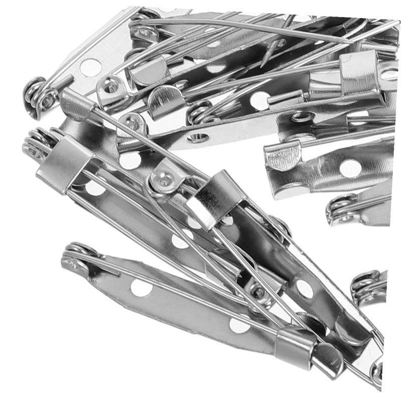 Silver Plated Metal Brooch Pin Backs 60pcs Locking Bar Design Jewelry Making DIY Crafts - Image 4