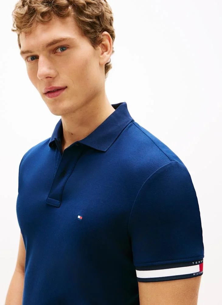 TOMMY HILFIGER  Slim Fit Interlock Knit Tipped Polo Shirt for Men | Best Price UAE