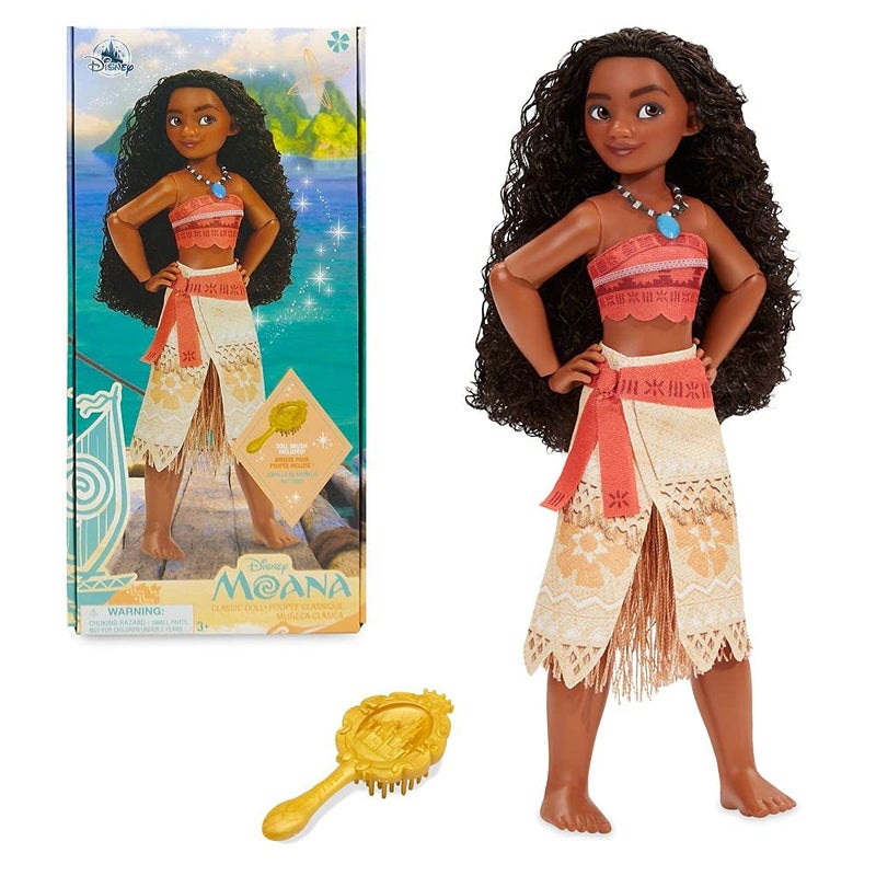 Disney Store Girl's Disney Princess Classic Doll (Moana), 11 Inches, Includes Brush with Molded Details, Fully Posable Toy in Classic Outfit - Image 1