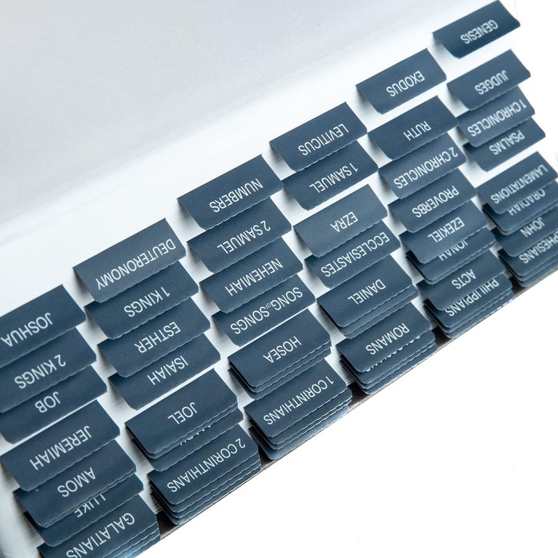 DIVERSEBEE Laminated Bible Tabs (Large Print, Easy to Apply), Bible Study Journaling Supplies, Index Book Tabs for Women and Men (Navy) - Image 1