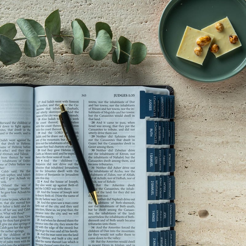 DIVERSEBEE Laminated Bible Tabs (Large Print, Easy to Apply), Bible Study Journaling Supplies, Index Book Tabs for Women and Men (Navy) - Image 4