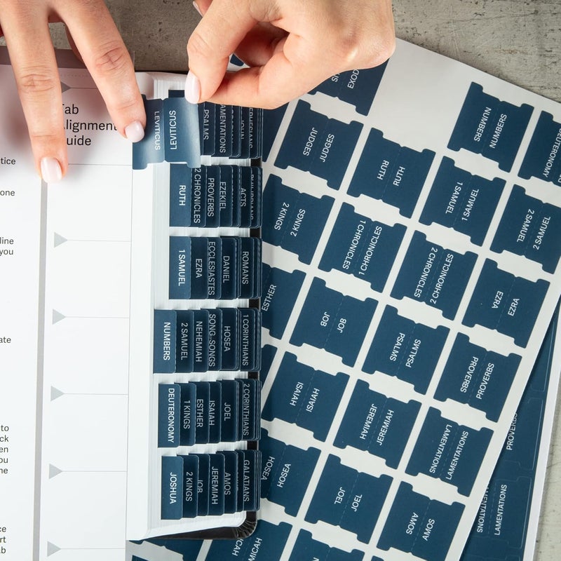 DIVERSEBEE Laminated Bible Tabs (Large Print, Easy to Apply), Bible Study Journaling Supplies, Index Book Tabs for Women and Men (Navy) - Image 5