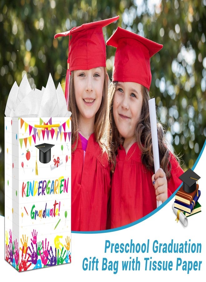JUESMOS Kindergarten Graduation Gift Bag with Tissue Papers Handles 13'' Kindergarten Graduation Decorations Gifts Bags for Kids Large Congratulations Class of 2026 Kids Graduations Wrapping Paper Bag - Image 2
