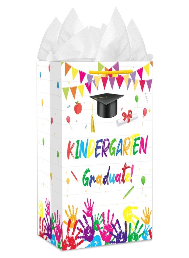 JUESMOS Kindergarten Graduation Gift Bag with Tissue Papers Handles 13'' Kindergarten Graduation Decorations Gifts Bags for Kids Large Congratulations Class of 2026 Kids Graduations Wrapping Paper Bag - Image 1