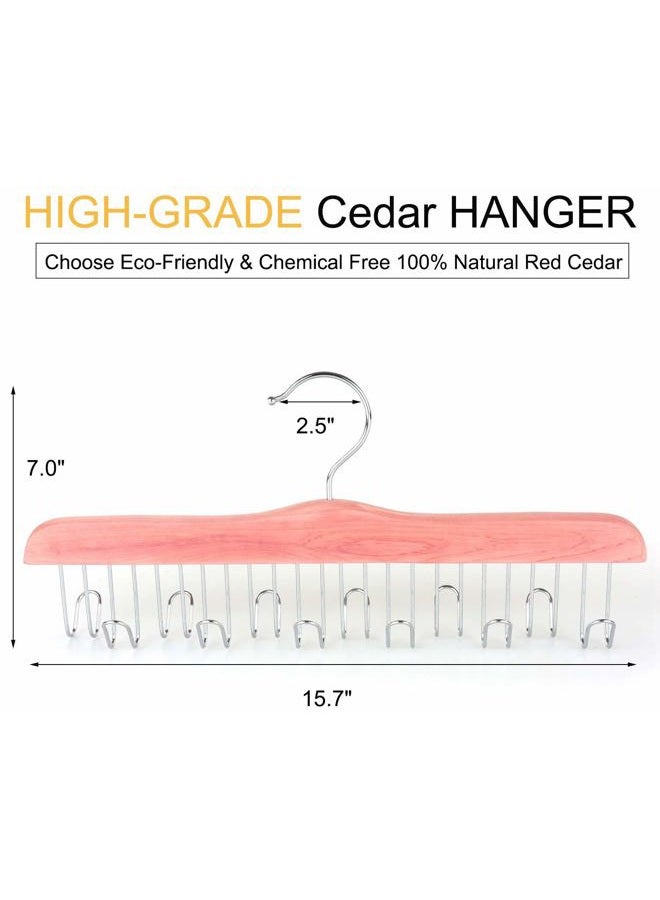 Topia Hanger American Red Cedar Wood Belt Hangers,High-Grade 12 Belt Racks Organizers, Non-Slip Durable Closet Hanger for Hanging Belts,Tie,Scarves,neckties and more (1-Pack) CT13B - Image 2