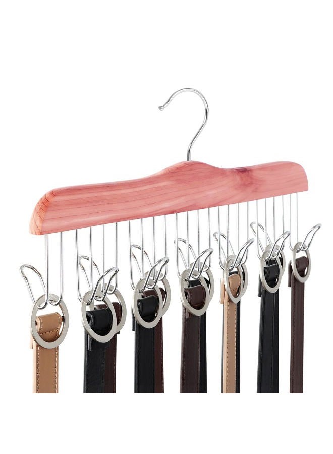 Topia Hanger American Red Cedar Wood Belt Hangers,High-Grade 12 Belt Racks Organizers, Non-Slip Durable Closet Hanger for Hanging Belts,Tie,Scarves,neckties and more (1-Pack) CT13B - Image 1