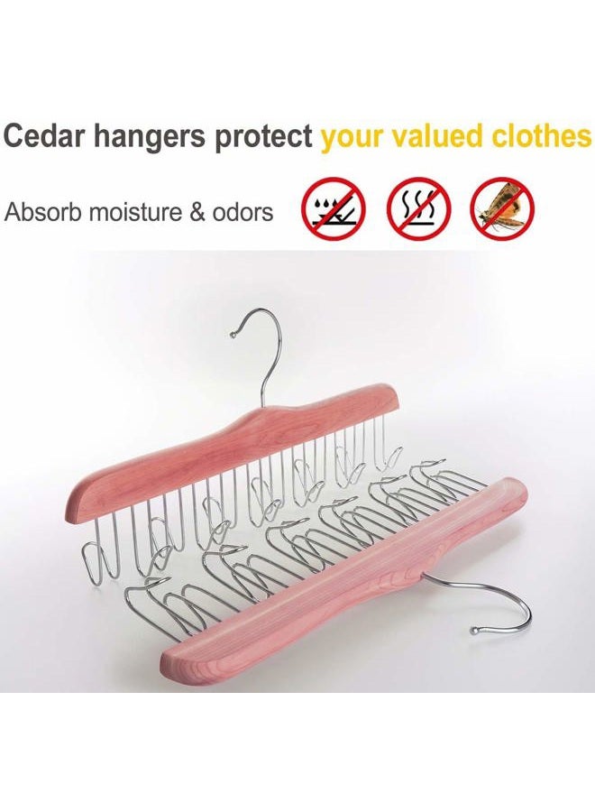 Topia Hanger American Red Cedar Wood Belt Hangers,High-Grade 12 Belt Racks Organizers, Non-Slip Durable Closet Hanger for Hanging Belts,Tie,Scarves,neckties and more (1-Pack) CT13B - Image 4