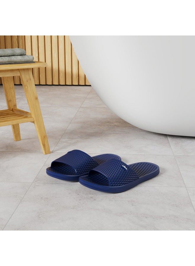 FUNKYMONKEY Men's Slippers Slip On Comfort Shower Sandals for Home Bathrooms, Navy, 45 - Image 2