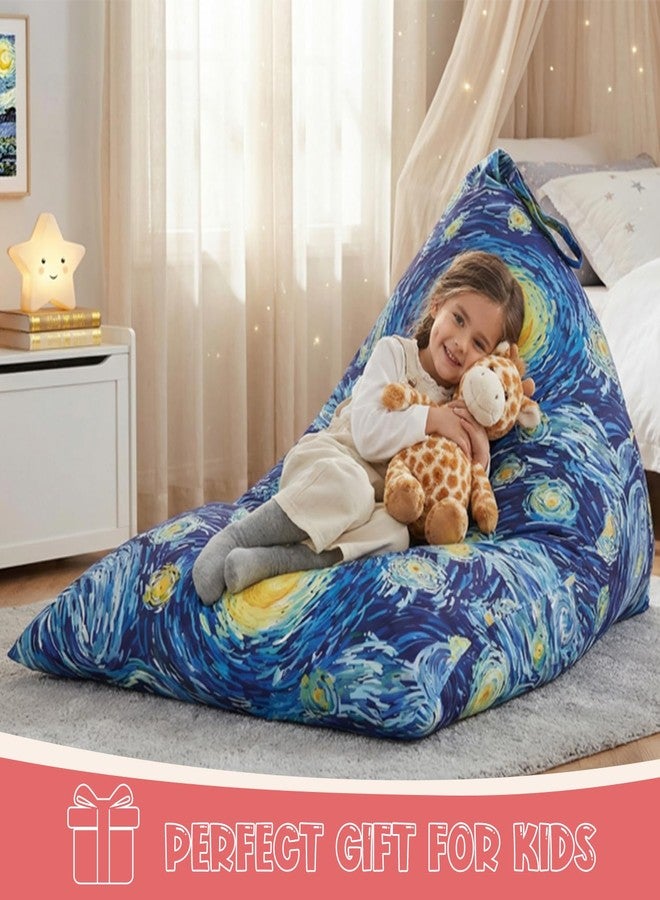 Nobildonna Stuffed Animal Storage Bean Bag Chair Cover for Kids Teens (No Filler) 250L Washable Large Beanbag Cover for Kids' Room Organizing Plush Toys or Home Living Room Textile,Starry Night - Image 4
