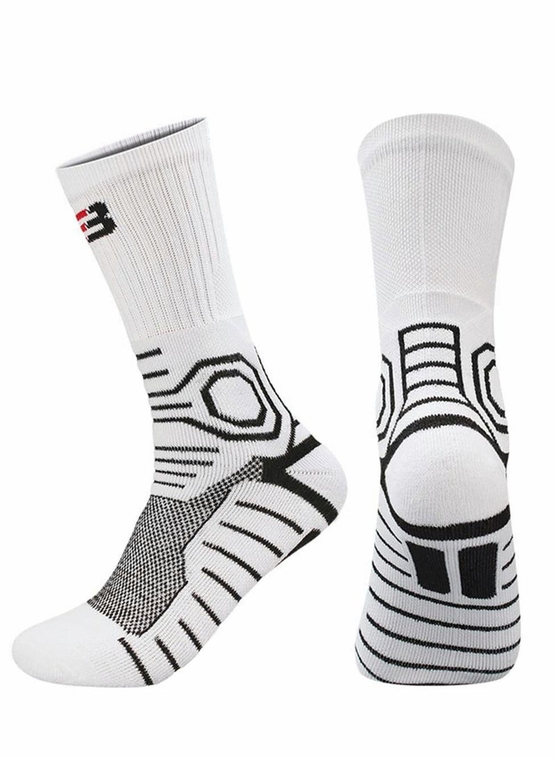 Excefore جوارب رياضية للرجال، جوارب كرة سلة فاخرة - جوارب رياضية سميكة مبطنة عالية الأداء للتدريب والجري، 5 أزواج - Image 5
