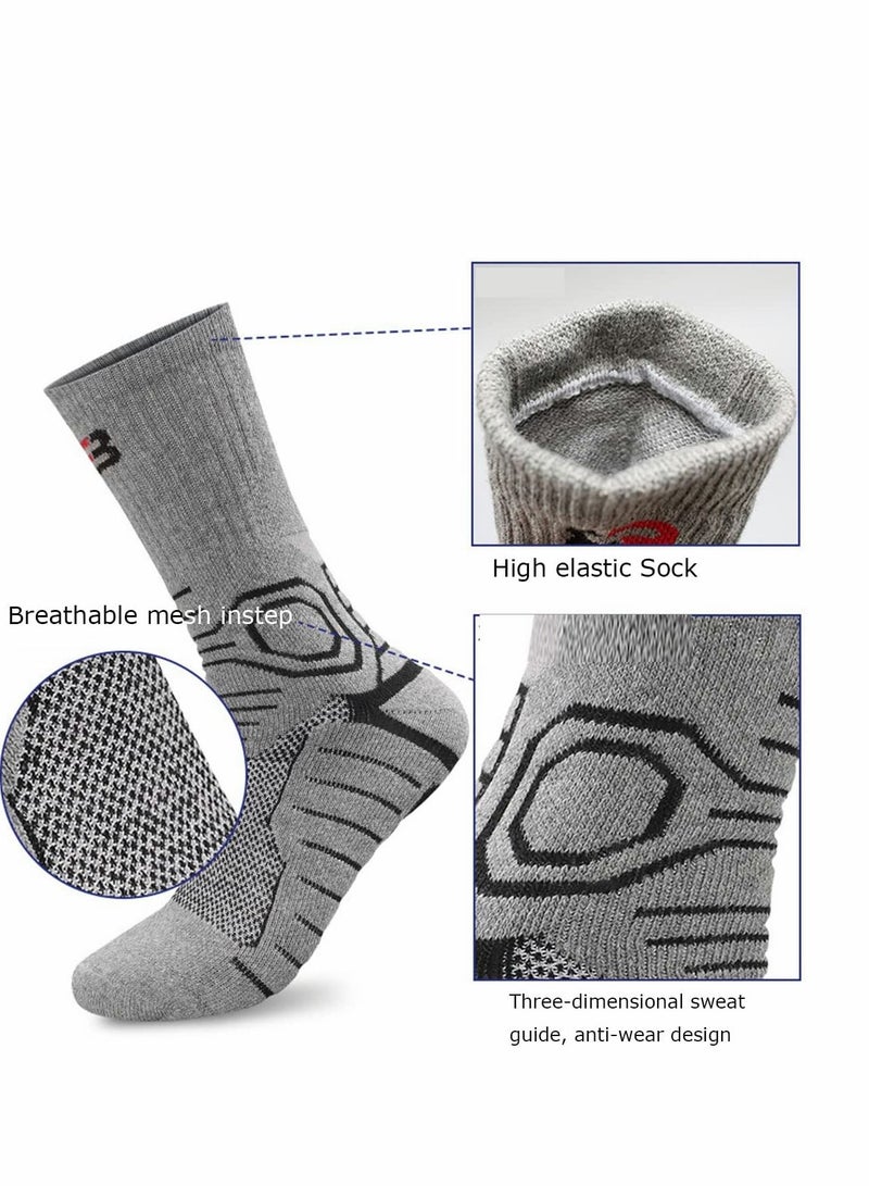 Excefore جوارب رياضية للرجال، جوارب كرة سلة فاخرة - جوارب رياضية سميكة مبطنة عالية الأداء للتدريب والجري، 5 أزواج - Image 2