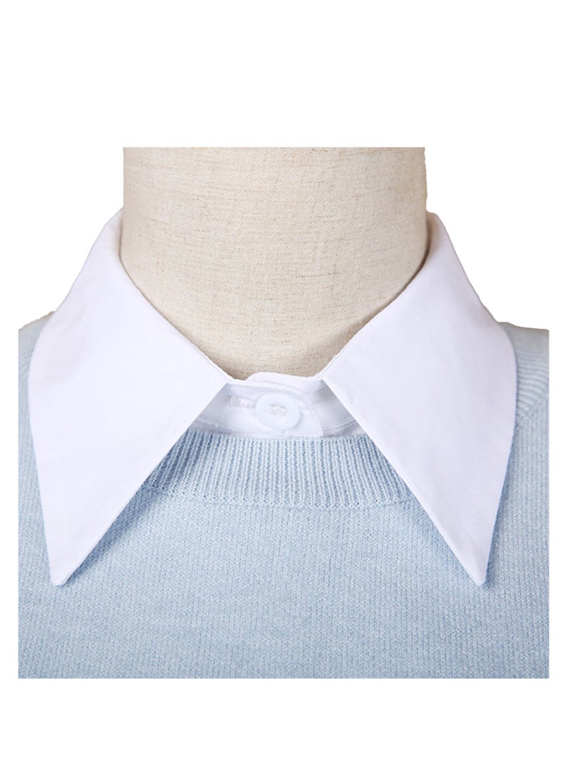 Fake Collar Detachable Collar Blouse Half Shirts Faux False Collar for Women and Girls（White）  - Image 3