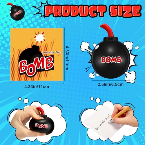 PullCrease 12 Set Bomb Stress Ball You Are the Bomb With Cards  Novelty Stress Relief Foam Toy for Anxiety  Gag Gifts for Party Boys Girls Adults Coworkers - Image 5