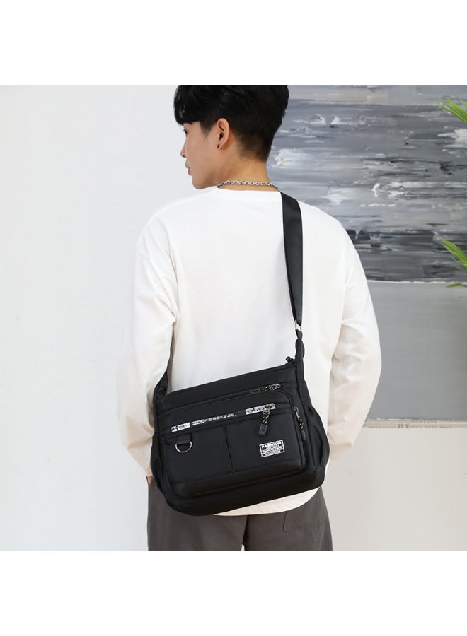 Large Capacity Men's Shoulder Bag Waterproof Wear-resistant Backpack Multi-pocket Business Bag Business Casual Men's Crossbody Bag-Colors:Grey [large Capacity Waterproof Wear-resistant]] - Image 4