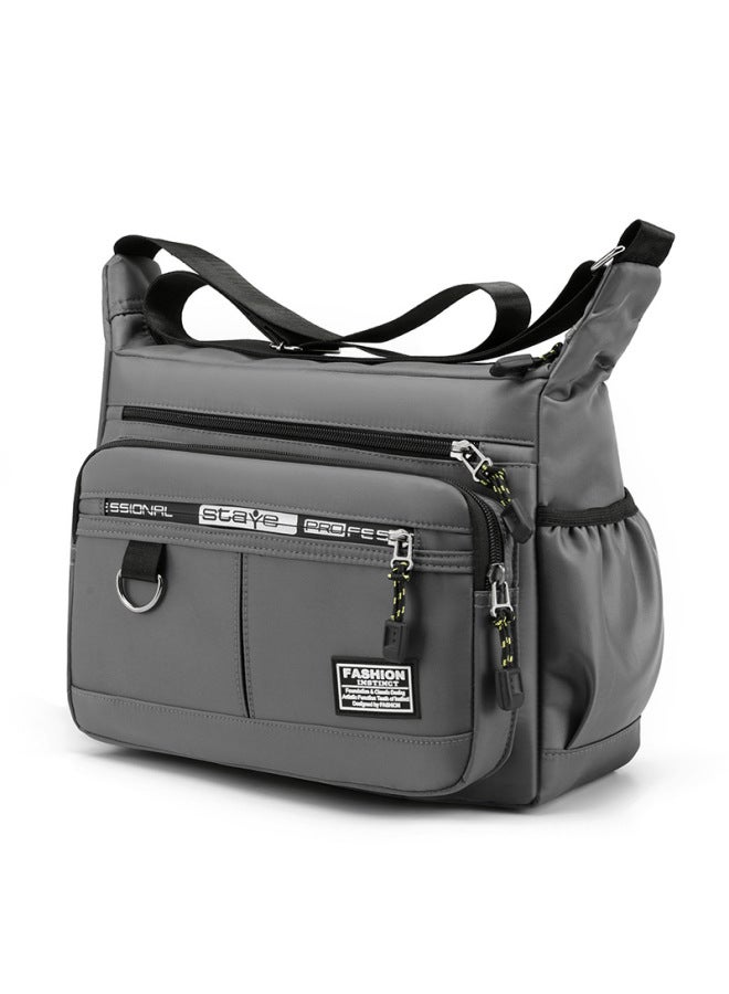 Large Capacity Men's Shoulder Bag Waterproof Wear-resistant Backpack Multi-pocket Business Bag Business Casual Men's Crossbody Bag-Colors:Grey [large Capacity Waterproof Wear-resistant]] - Image 1